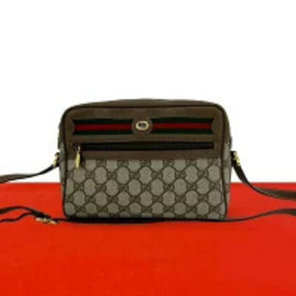 Gucci Sherry GG Leather Shoulder Bag Brown